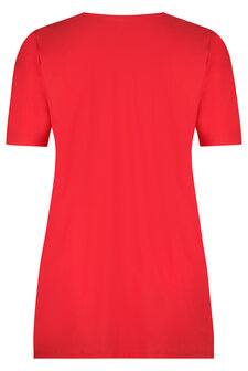 Plus Basics T-shirt slim fit in het rood