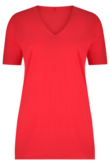 Plus Basics T-shirt slim fit in het rood