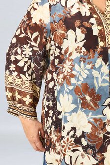 Jean Marc Philippe blouse blauw/bruin tinten