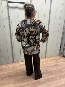 Jean Marc Philippe blouse blauw/bruin tinten