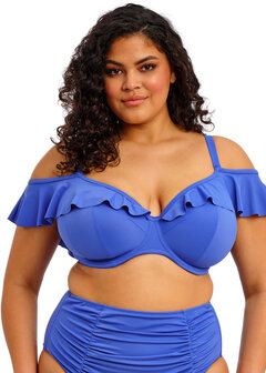 Elomi Plain sailing azuur Uw Bikini Top met roezel.