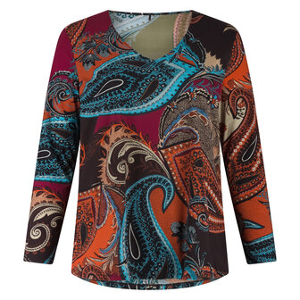 Plus Basics T-shirt met V- hals 