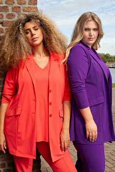 Plus Basics midi blazer kleur lavendel