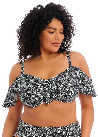 Pebble Cove Black Uw Bikini Top met roezel.
