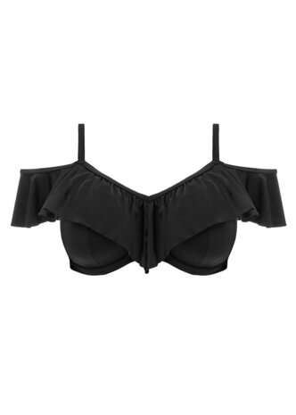 Elomi Plain sailing black Uw Bikini Top met roezel.