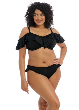 Elomi Plain sailing black Uw Bikini Top met roezel.