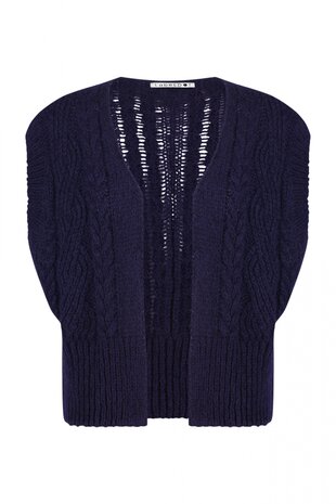 Mouwloos vest met kabelpatroon