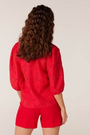 Blouse rood Jansen Amsterdam.