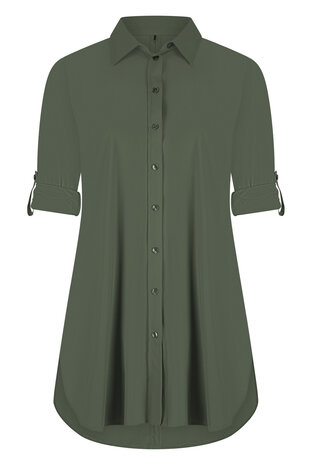 Plus Basics lange blouse light khaki