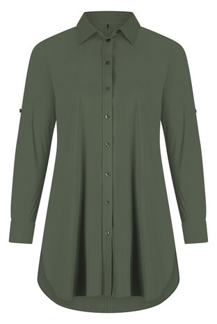 Plus Basics lange blouse light khaki
