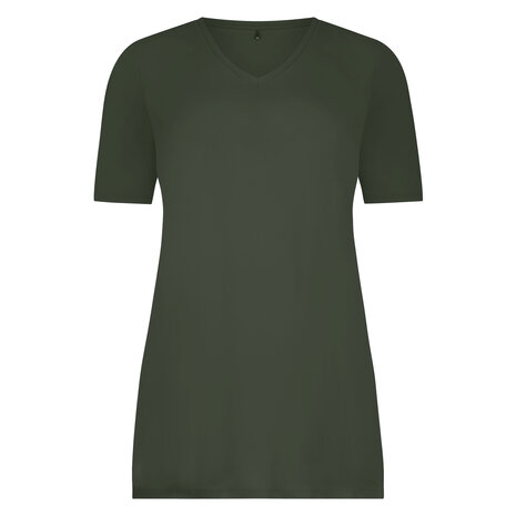 Plus Basics top SS light in Khaki.