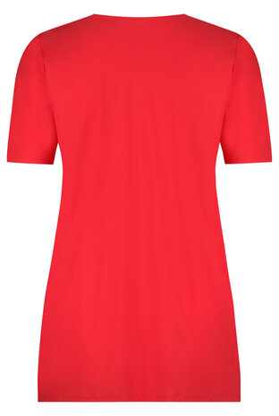 Plus Basics T-shirt slim fit in het rood
