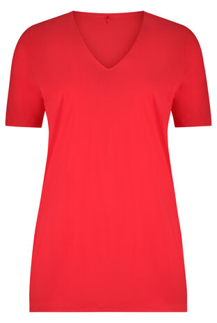 Plus Basics T-shirt slim fit in het rood