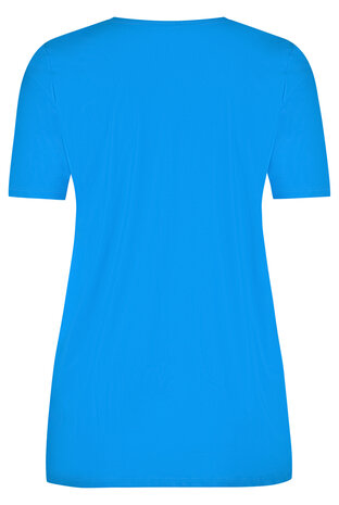 Plus Basics T-shirt slim fit in de kleur Azur.