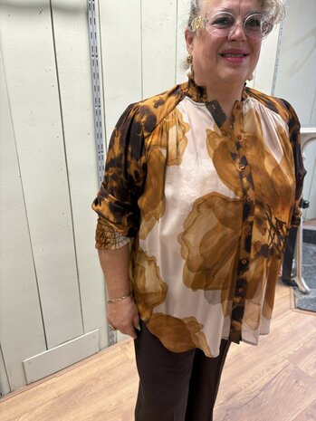 Jean Marc Philippe blouse bruin tinten.