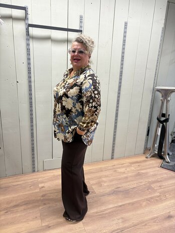 Jean Marc Philippe blouse blauw/bruin tinten
