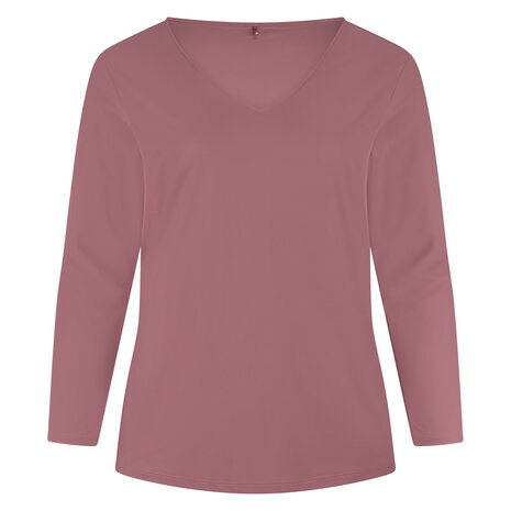 Plus Basics T-shirt met V- hals 