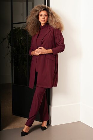 Plus basics lange blazer Burgundy