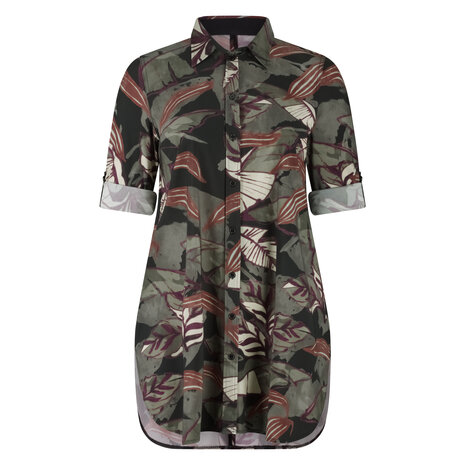 Plus Basics lange blouse Mystic Leafs.