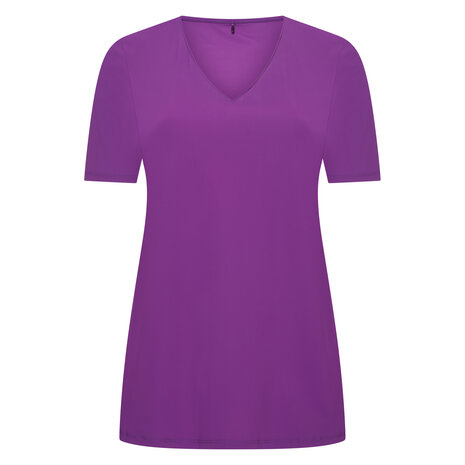 Plus Basics T-shirt slim fit in de kleur lavendel