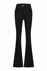 Pantalon met flared fit in het zwart.