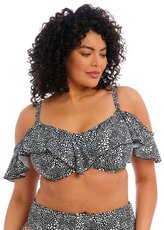 Pebble Cove Black Uw Bikini Top met roezel.