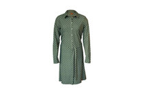Blouse Flashy Long dark green with dots.