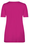 Plus Basics T-shirt met V-hals in pink.