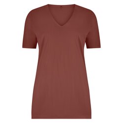 Plus Basics T-shirt met ronde hals in de kleur cacao