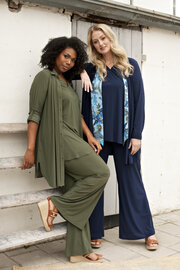 Plus Basics lange blouse light khaki