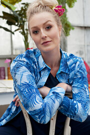 Plus Basics lange blouse Hawaii