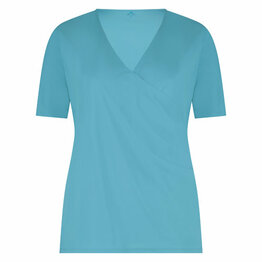 Wrap top blue van Plus Basics
