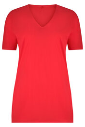Plus Basics T-shirt slim fit in het rood