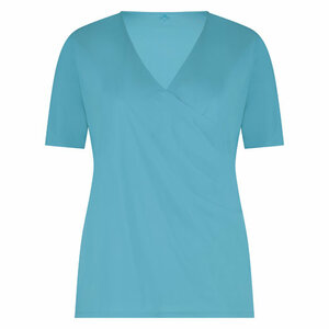 Wrap top blue van Plus Basics