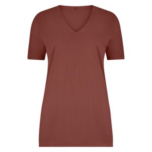 Plus Basics T-shirt met ronde hals in de kleur cacao