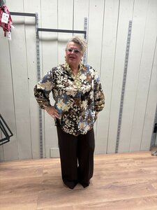 Jean Marc Philippe blouse blauw/bruin tinten