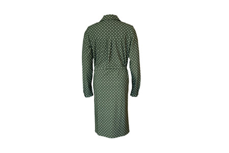 Blouse Flashy Long dark green with dots.