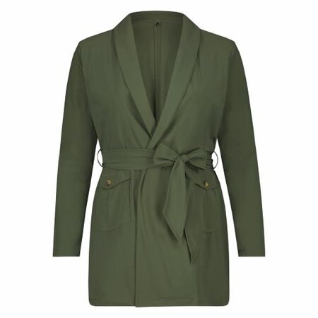 Wrap Jacket in de kleur Khaki van Plus Basics