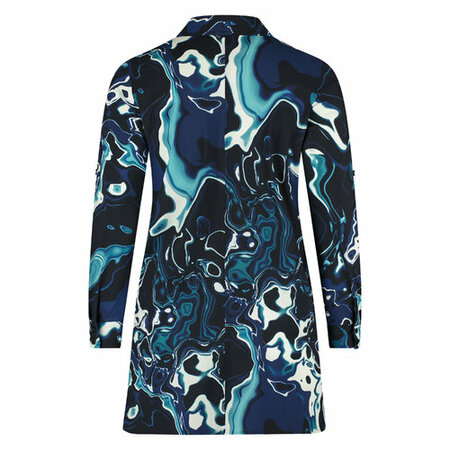 Blouse long LS blue stone