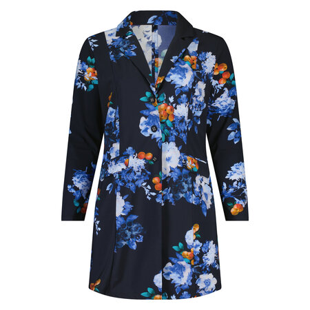 Lange Blazer in de print Fruit & Flowers van Plus Basics