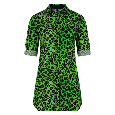 Blouse lang Plus Basics Lime Leopard