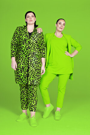 Broek 7/8 van Plus Basics Lime Leopard
