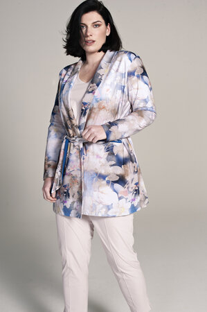 Plus Basics wrap jacket Pastel Flowers