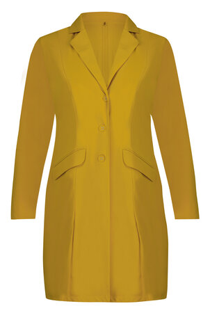 Lange blazer in oker geel van Plus Basics