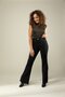 Pantalon met flared fit in het zwart.
