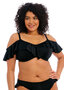 Plain sailing black Uw Bikini Top met roezel.