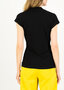 T-shirt met kap mouw en V-hals van Blutsgeschwister in het zwart.