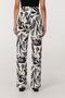 Broek half bootcut model black/white.