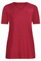 Plus Basics T-shirt met V-hals Ruby red